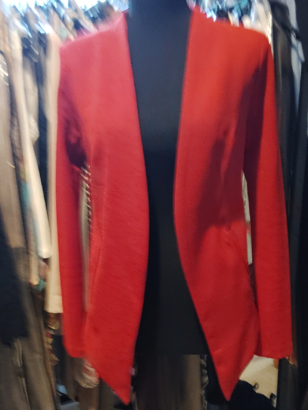 BCBGeneration Deep Red Satin-Lined Draped Blazer XS NWT $118